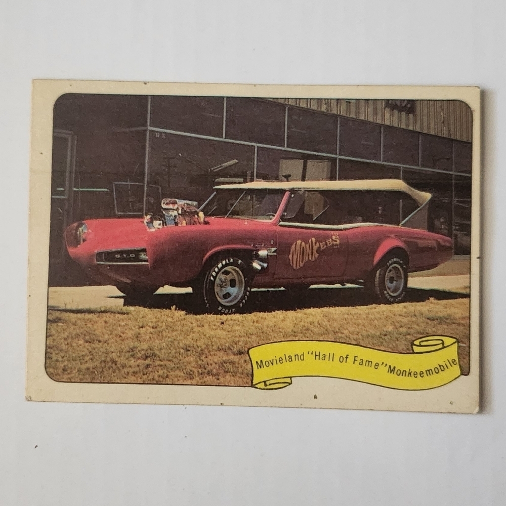 Vintage 1974 Fleer Movieland Hall of Fame Sticker - 1966 Monkeemobile